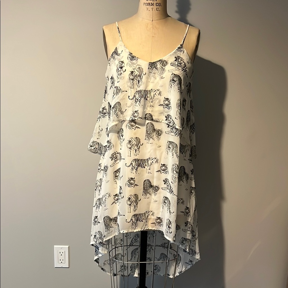 Audrey High Low Chiffon Tiger Print Hi-Low Dress